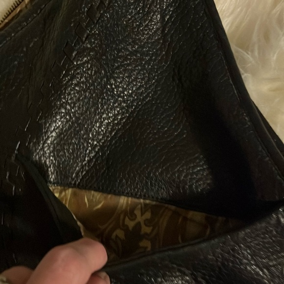 Vtg Hobo International Large Pebbled Leather Teardrop Crossbody Sling black - Picture 3 of 12